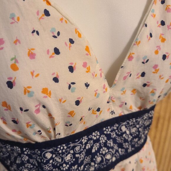 Red Camel Floral Sundress with Navy Waistband – Size 3 - Picture 3 of 9